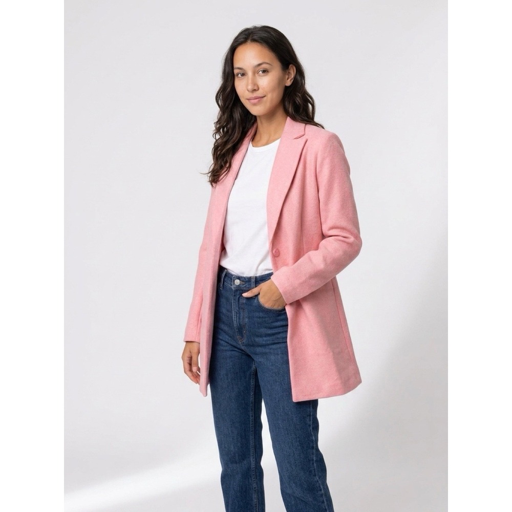 (15/b44)Pea coat jacket size Large color light pink. New with tags